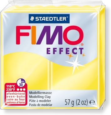 Полимерная глина FIMO Effect 104, полупрозрачный жёлтый, 57г Полимерная глина FIMO Effect 104, полупрозрачный жёлтый, 57г