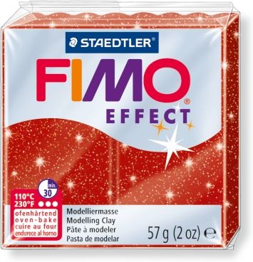 Полимерная глина FIMO Effect 202, красный с блестками, 57г Полимерная глина FIMO Effect 202, красный с блестками, 57г