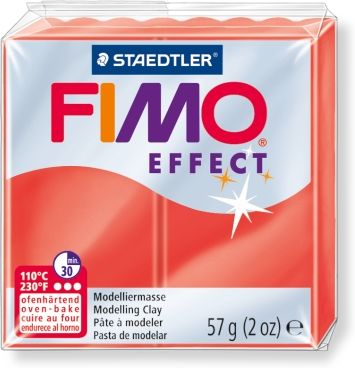 Полимерная глина FIMO Effect 204, полупрозрачный красный, 57г Полимерная глина FIMO Effect 204, полупрозрачный красный, 57г