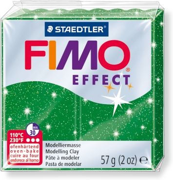 Полимерная глина FIMO Effect 502, зелёный с блестками, 57г Полимерная глина FIMO Effect 502, зелёный с блестками, 57г