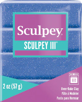 Полимерная глина Sculpey III 549 (синий с блестками) 57г Полимерная глина Sculpey III 549 (синий с блестками) 57г