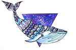 Открытка «Космический кит»